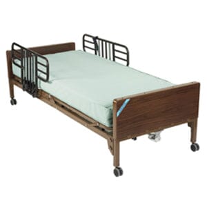 Image of Drive Medical Delta™ Ultra-Light 1000 Full Electric Bed with Half Rails, 88" L x 36" W x 12-3/4" H, 80" Innerspring Mattress