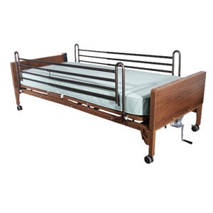 Image of Drive Medical Delta™ Ultra-Light 1000 Full Electric Low Bed with Full Rails, 88" L x 36" W x 9-1/2" H, 80" Innerspring Mattress