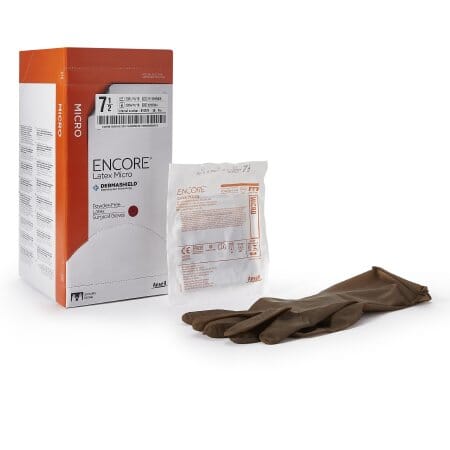 Image of Encore Latex MicrOptic Surgical Gloves 7.5 Brown