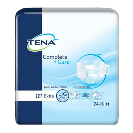 Image of ESSITY TENA® Complete +Care™ Incontinence Brief, Extra Absorbency, Extra Large, 52" to 62" Hip, 20 Count, Beige - Discontinued by Manufacturer