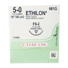 Image of Ethicon 661G ETHILON Suture, Reverse Cutting, FS-2 19mm 3/8 Circle, 18", 5-0