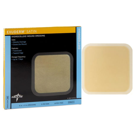 Image of Exuderm® Satin Hydrocolloid Wound Dressing, 6" x 6"