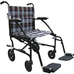 Image of Fly-Lite Transport Chair 19" Seat, Blue, Aluminum