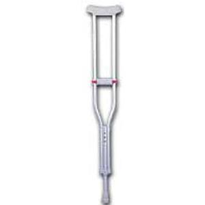 Image of Guardian Red Dot Standard Adult Push-button Auxiliary Crutches 44" - 52"