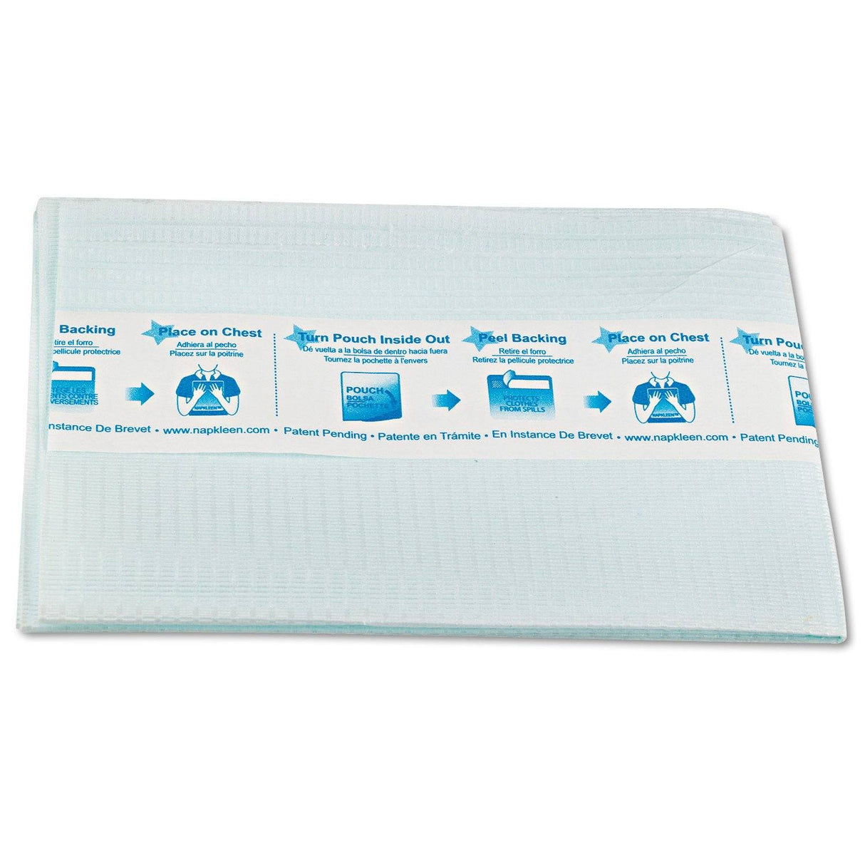 Image of Hermell Naplkleen Disposable Adult Bib, 13" x 18", Blue, Large