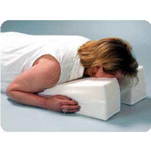 Image of Hermell Products Inc Face Down Pillow, White, Machine Washable 29" x 14" x 6", Slopes Down To 1-1/2"