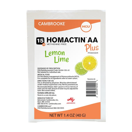 Image of Homactin AA Plus Powder, Lemon Lime Flavor, 30 Packets