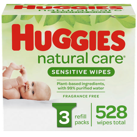Image of HUGGIES Natural Care Fragrance-Free Baby Wipes, Retail Case