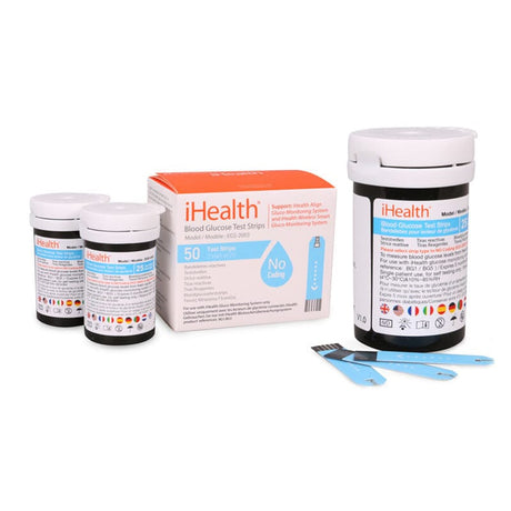Image of iHealth® Blood Glucose Test Strip, No Code, Blue