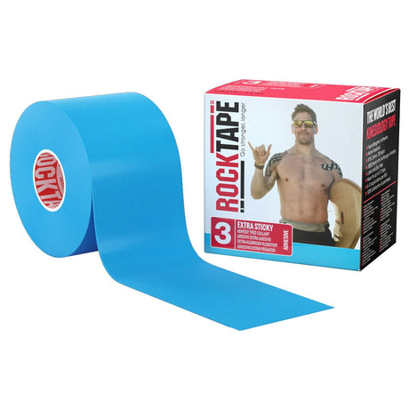 Image of Implus RockTape H2O Extra Sticky Kinesiology Tape, 2" x 16.4' Roll, Medical, Blue