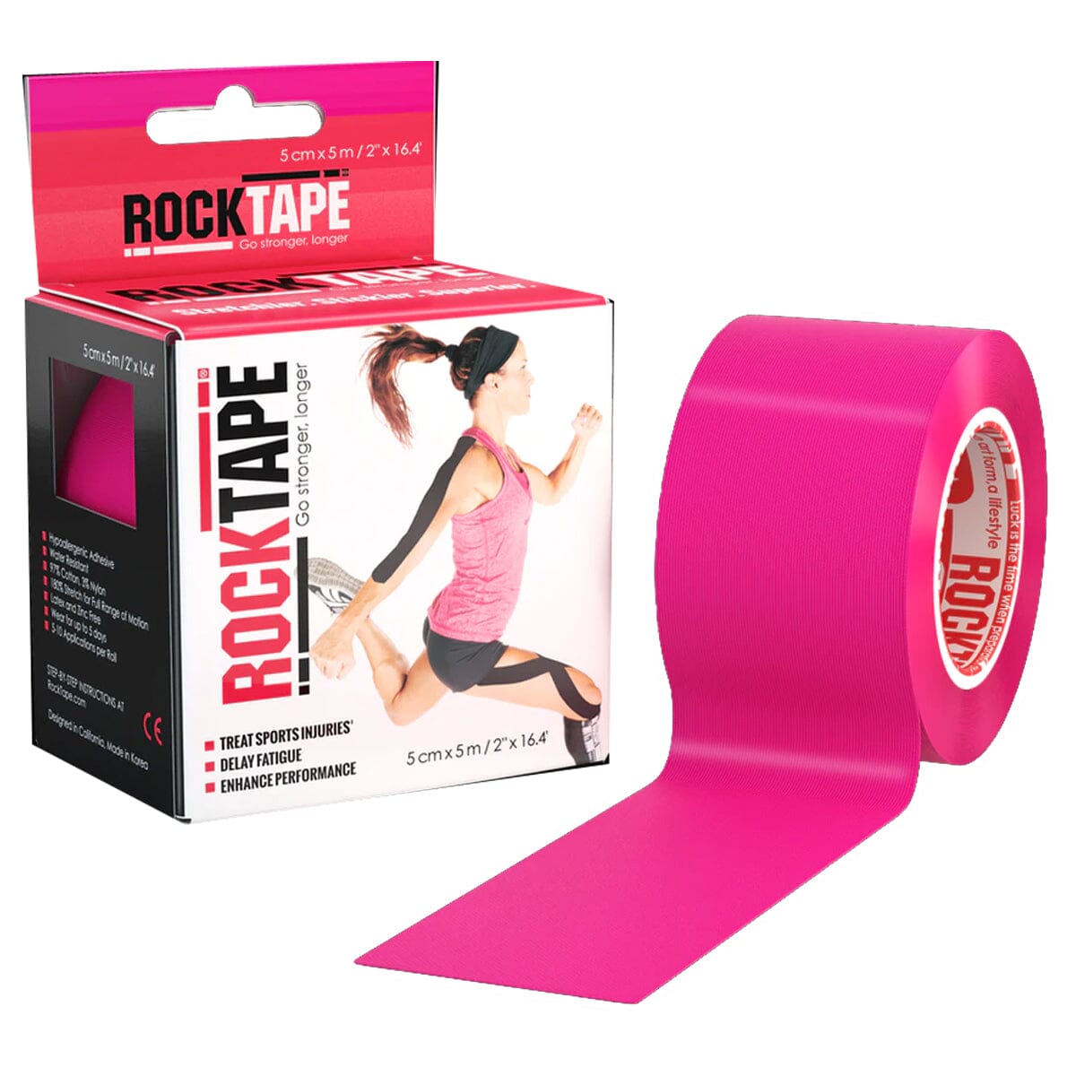 Image of Implus RockTape Kinesiology Tape, 2" x 16.4' Roll, Medical, Pink