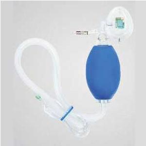 Image of Infant Resuscitation Device with Mask and Oxygen Reservoir Bag, With PEEP Valve.