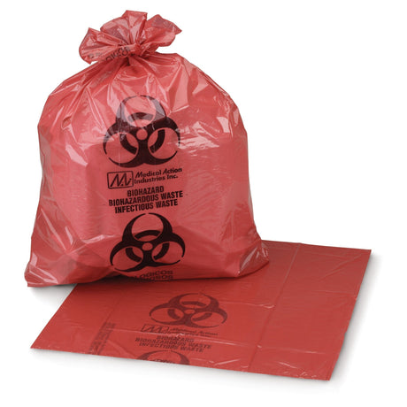 Image of Infectious Waste Bag McKesson 1 to 6 gal. Red Bag 11 X 14 Inch, Box of 50