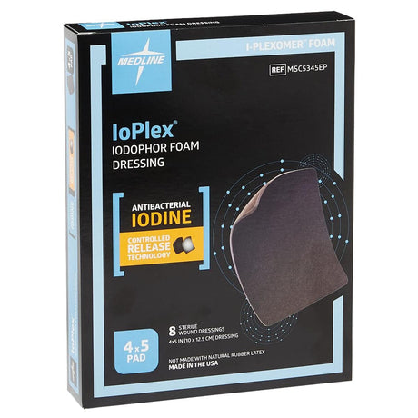 Image of IoPlex® Iodophor Foam Wound Dressing, 4'' x 5''