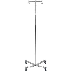 Drive Medical IV Pole - Adjustable Height With Wheels & Removable Hooks