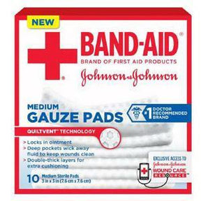 Image of J & J Band-Aid First Aid Gauze Pads 3" x 3" 10 CT