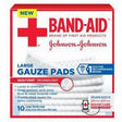 Image of J & J Band-Aid First Aid Gauze Pads 4" x 4" 10 CT