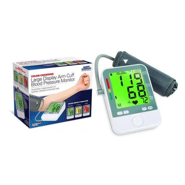 Image of Jobar® Color-Coded Arm Cuff Blood Pressure Monitor with Backlit Hypertension Indicator