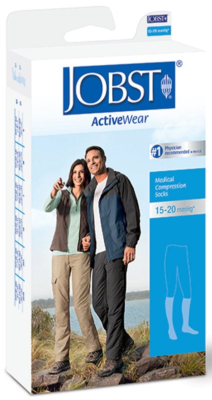 Image of JOBST ActiveWear Knee-High Moderate Compression Socks Medium, White
