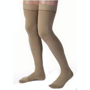 Image of Jobst For Men Thigh, 15-20mmHg, Closed Toe, Khaki, Small