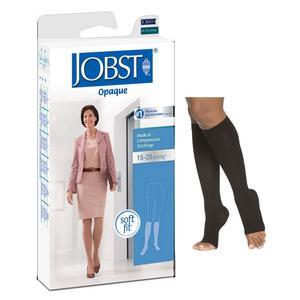 Image of Jobst Opaque SoftFit Knee-High, 15-20, Open Toe, Black, Medium