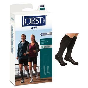 Image of Jobst Sport Sock Knee-High, 20-30, Closed, Cool Black, Medium