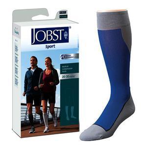 Image of Jobst Sport Sock Knee-High, 20-30, Closed, Royal Blue/Grey, Medium