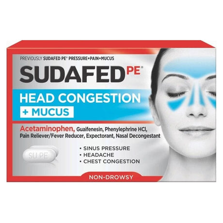 Image of Johnson & Johnson Sudafed PE® Pain Relief Tablet, 24 Count