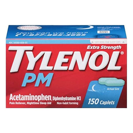 Image of Johnson & Johnson Tylenol® PM Pain Relief Calpet, 150 Count