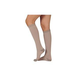 Image of Juzo Silver Soft Knee-High with Silicone Border, 30-40 mmHg, Full Foot, Short, Beige, Size 4