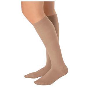 Image of Juzo Soft Knee-High, 20-30 mmHg, Full Foot, Silicone Border, Short, Beige, Size 4