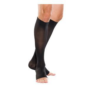 Image of Juzo Soft Knee-High with Silicone Border, 20-30 mmHg, Short, Open, Black, Size 3