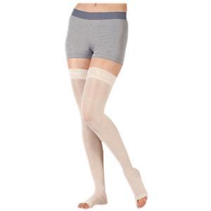 Image of Juzo Soft Thigh-High with Silicone Border, 30-40 mmHg, Regular, Open, Beige, Size 3