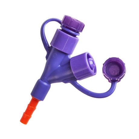 Image of Kangaroo™ Y-Port/PEG Polyurethane Gastrostomy Tube Adapter, with ENFit® Connection, 16Fr OD, Orange