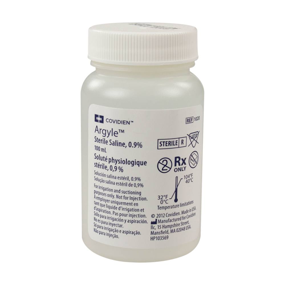 Image of Kendall Argyle™ 0.9% Sterile Saline 100mL, with Safety Seal