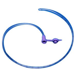 Image of Kendall Purple Argyle™ Indwell™ Pediatric Polyurethane Feeding Tube with Safe Enteral Connection, Transparent, Sterile, DEHP-Free, 6-1/2Fr, 36"