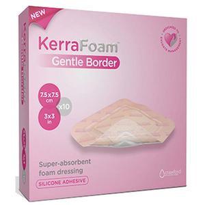 Image of KerraFoam Gentle Border Absorbent Dressing, 4" x 4"