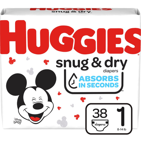 Image of Kimberly Clark Huggies® Snug and Dry™ Baby Diaper, Size 1, Jumbo Pack, 38 Count