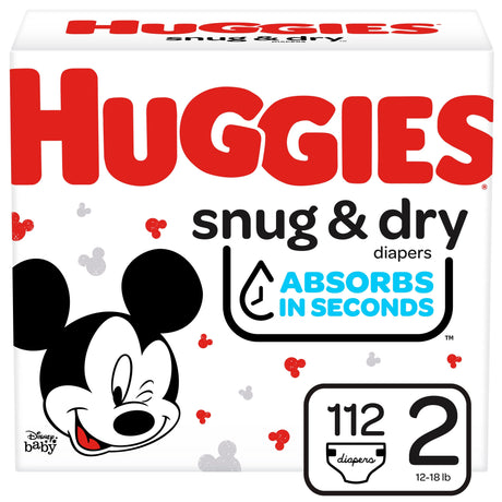 Image of Kimberly Clark Huggies® Snug and Dry™ Baby Diaper, Size 2, Giga Pack, 112 Count