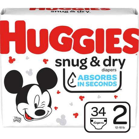 Image of Kimberly Clark Huggies® Snug and Dry™ Baby Diaper, Size 2, Jumbo Pack, 34 Count