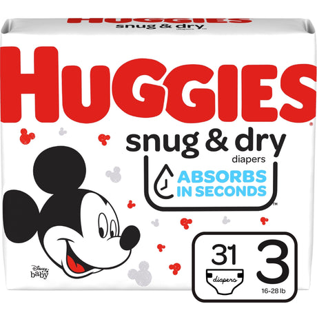 Image of Kimberly Clark Huggies® Snug and Dry™ Baby Diaper, Size 3, Jumbo Pack, 31 Count