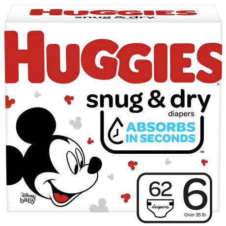 Image of Kimberly Clark Huggies® Snug and Dry™ Baby Diaper, Size 6, Giga Pack, 62 Count