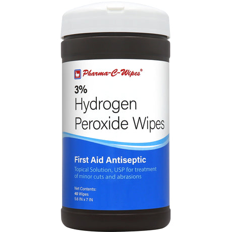 Image of Kleen Test Pharma-C-Wipes™ 3% Hydrogen Peroxide First Aid Wipe