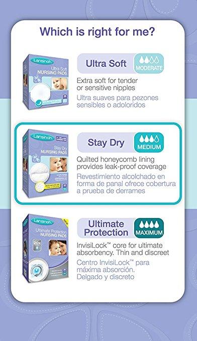 Lansinoh Stay Dry Disposable Nursing Pads, 100 Count