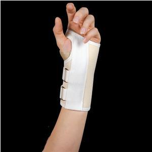 Image of Leader Deluxe Carpal Tunnel Wrist Support, White, Medium/Right