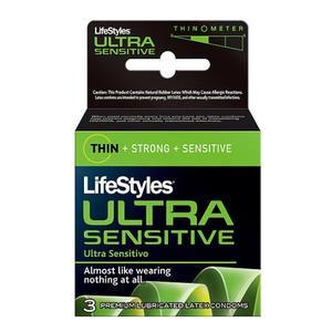 Image of LifeStyles Ultra Sensitive Latex Condoms, 3 Count