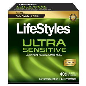 Image of LifeStyles Ultra Sensitive Latex Condoms, 40 Count