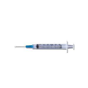 Image of Luer-Lok Syringe with Attached Needle 20G x 1", 3 mL (100 count)