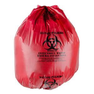 Image of Medegen Medical Biohazardous Waste Collection Bag, 1.25mil Thick, 40" × 46" Red (150 Count)