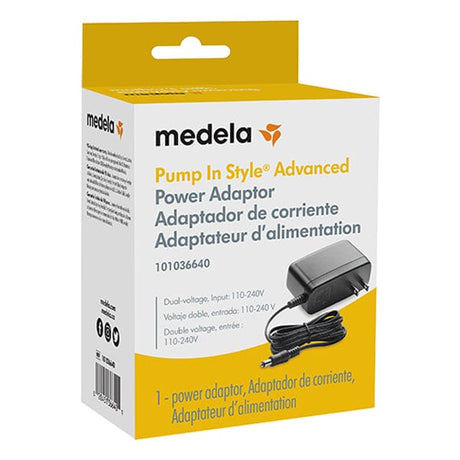 Image of Medela Pump in Style® Advanced Power Adaptor, for Breast Pump, 3.8" x 5.63" Depth 2.4" Black
